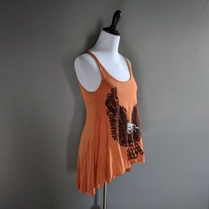 Boho Eagle Hi Low Tank Top with Open Back